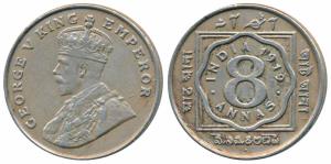 George V, Cupro-Nickel 8 Annas, 1919, Bombay Mint (Prid 872). Very Fine+.