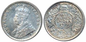 George V, Silver ½ Rupee, 1916, Calcutta Mint (Prid 323). Extremely Fine.