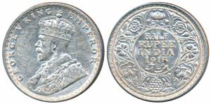 George V, Silver ½ Rupee, 1916, Bombay Mint (Prid 340). About Extremely Fine.