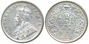 George V, Silver ½ Rupee, 1918, Bombay Mint (Prid 342). About Uncirculated.