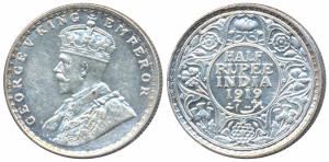 George V, Silver ½ Rupee, 1919, Bombay Mint (Prid 343). Extremely Fine.