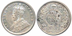 George V, Silver ½ Rupee, 1923, Calcutta Mint (Prid 326). About Uncirculated.