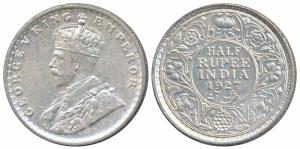 George V, Silver ½ Rupee, 1927, Calcutta Mint (Prid 330). Extremely Fine.