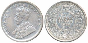 George V, Silver ½ Rupee, 1929, Calcutta Mint (Prid 331). Extremely Fine.