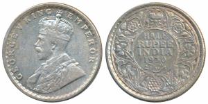George V, Silver ½ Rupee, 1930, Calcutta Mint (Prid 332). About Extremely Fine.