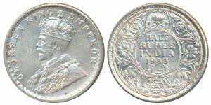 George V, Silver ½ Rupee, 1933, Calcutta Mint (Prid 333). About Uncirculated.