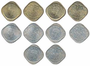 George VI, Cupro-Nickel & Nickel-Brass ½ Anna, 1942 & 1946, Bombay Mint (Prid 990 & 992); 