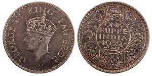 George VI, Silver Rupee, 1939, Bombay Mint (Prid 235). Slight scratches, About Extremely F