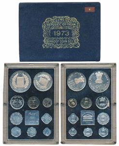 1973 Proof Set, Grow More Food, set of 10, 1 Paisa to Rupees 20. In near immaculate condit