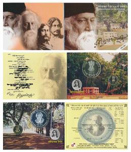 2011 Uncirculated Set, 150th Birth Anniversary of Rabindranath Tagore, set of 2, Rupees 5 