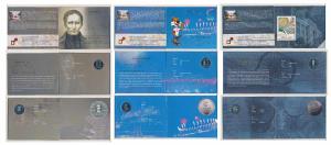 All single commemorative coins in mint packaging, all Rupees 2, 2009, Sir Louis Braille; 2