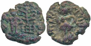 Kaushambi, Jyeshthabhuti / Jyeshthamitra (c. 1st century BC), Copper, 6.70g, obv. Goddess 