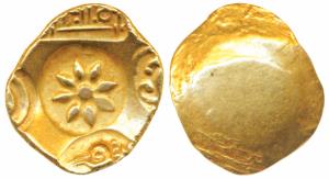 Yadavas of Devagiri, Rama Deva (c. 1270-1311 AD), Gold Padma Tanka, 3.8g, five punches, lo