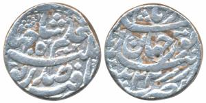 Nur Jahan (AH 1033-1037; 1623-1627), Silver Rupee, 11.3g, Patna Mint, poetic couplet on ob