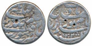 Nur Jahan, Silver Rupee, 11.26g, Surat Mint, poetic couplet on obv. reads By the order of 