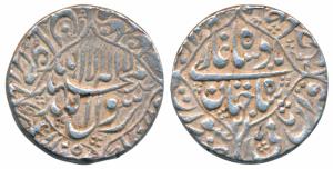 Shah Jahan, Silver Rupee, Surat Mint, AH 105X/21, legend within quartefoil on both sides, 