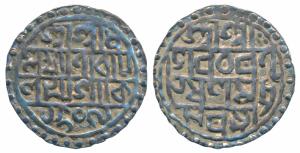 Lakshmi Narayan (SE 1509-1549; 1587-1627 AD), Silver Rupee, 10g, SE 1509 (KM 44). Nice ton