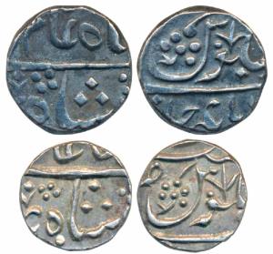 Jafarabad urf Chandor Mint, Silver Rupee & ½ Rupee, in the name of Shah Alam II, usual flo