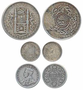 Silver Rupee and 2 Annas; George V, Silver ¼ Rupee, 1936. Very Fine. (3)