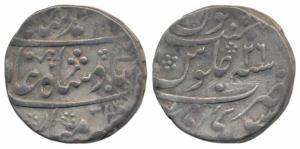 Isvari Singh (AH 1156-1174; 1743-1760 AD), Silver Rupee, Sawai Jaipur Mint, in name of Muh