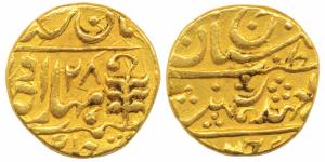 Man Singh II, Gold Mohur, 10.84g, Sawai Jaipur Mint, with the name of George VI, RY 28 (KM
