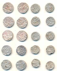 Silver Rupees (10), Gwalior, Mahadji Rao, Silver Rupee (2), 11.25g & 11.35g, Dar-ul-Fath U