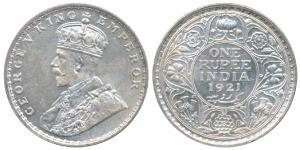 George V, Silver Rupee, 1921, Bombay Mint (Prid 227). About Uncirculated.