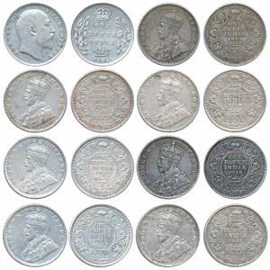 George V, Silver Rupee (8), 1913 (3), 1916, 1918, 1920 (2); Edward 1904. Very Fine+. (8)