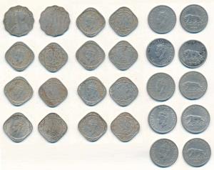 Cupro Nickel (13), George V, Anna 1918, Bombay Mint; George VI, ½ Anna, 1946 (5), 1947 (2)