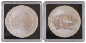 Australia, Elizabeth II, Silver 1 Dollar, 31.1g, 1oz, 2014, Australian Saltwater crocodile