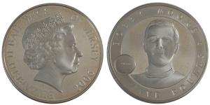 Bailiwick of Guernsey, Elizabeth II, Silver 5 Pounds, 28.28g, 2006, obv. Portrait bust of 