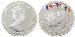 Falkland Island, Elizabeth II, Silver 50 Pence, 28.27g, 2002, (KM 84a.1). Uncirculated.