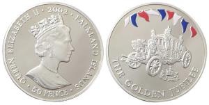 Falkland Islands, Elizabeth II, Silver 50 Pence, 28.28g, 2002 (KM 78a.1). Uncirculated.