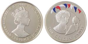 Falkland Islands, Elizabeth II, 1 Crown, 28.28 g, 2002, Portrait enclosed in a circle of Q