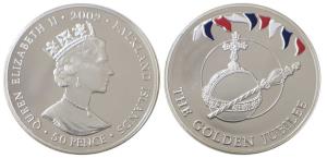 Falkland Islands, Elizabeth II, 1 Crown, 28.28 g, 2002, Engraving of the Orb and Sceptre w