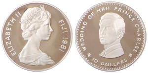 Fiji, Elizabeth II, Silver 10 dollar, 30g, 1981, Royal Wedding of Prince Charles and Lady 