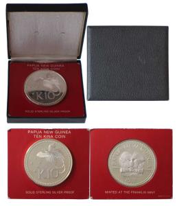 Papua New Guinea, Silver 10 Kina, 41.6g, 1975, Proof, within original box of issue.