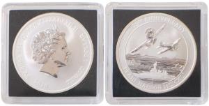 Tuvalu, Queen Elizabeth II, Silver 1 Dollar, 31.1g, 1oz, 2016, rev. 75th Anniversary Pearl