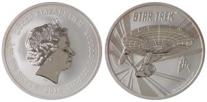 Tuvalu, Queen Elizabeth II, Silver 1 Dollar, 31.1g, 1oz, 2016, rev. Star Trek. Uncirculate