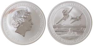 Tuvalu, Queen Elizabeth II, Silver 1 Dollar, 31.1g, 1oz, 2016, rev. 75th Anniversary Pearl