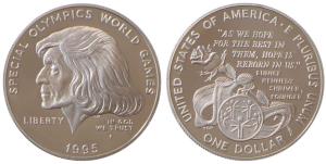 United States of America, Silver Dollar, 26.73g, 1995, Funding For Special Olympics, obv. 