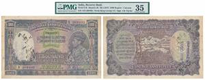 George VI, Rupees 1000, 1st issue, 1938, Calcutta, signed J. B. Taylor, (J&R 4.8.1B). Grad