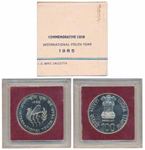 1985 Uncirculated Set, Silver 100, International Youth Year. In immaculate condition, with