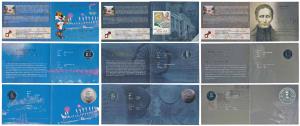 All single commemorative coins in mint packaging (3), all Rupees 2, 2009, Sir Louis Braill
