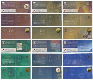 All single commemorative coins in mint packaging (6), all Rupees 5, 2010, Platinum Jubilee