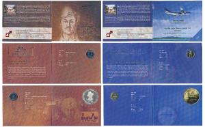 All single commemorative coins in mint packaging (5), all Rupees 5, Brihadeeswarar Temple;