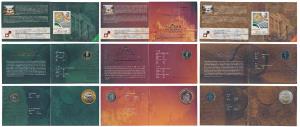 All single commemorative coins in mint packaging (3), Rupees 10 (2), 2008, Uncirculated Se