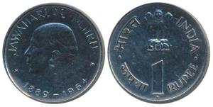 Proof Cupro-Nickle Rupee, 1964 Death of Jawaharlal Nehru. Proof in Mint State, Rare.
