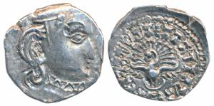 Guptas, Skandagupta (c. 455-480 AD), Silver Drachma, 2.42g, Madhyadesha type, obv. bust of