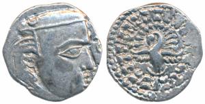 Guptas, Skandagupta, Silver Drachma, 2.25g, Madhyadesha type, obv. bust of the ruler facin